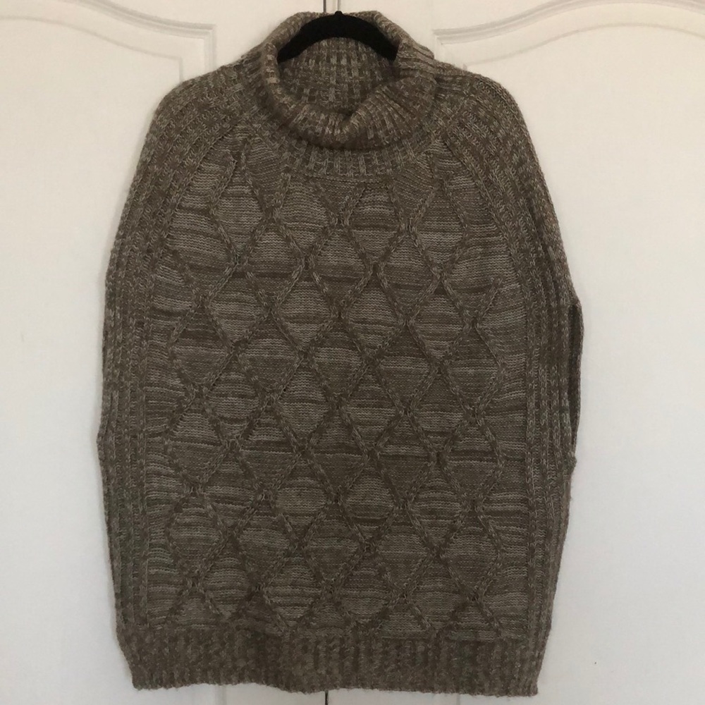 Poncho Turtleneck Sweater